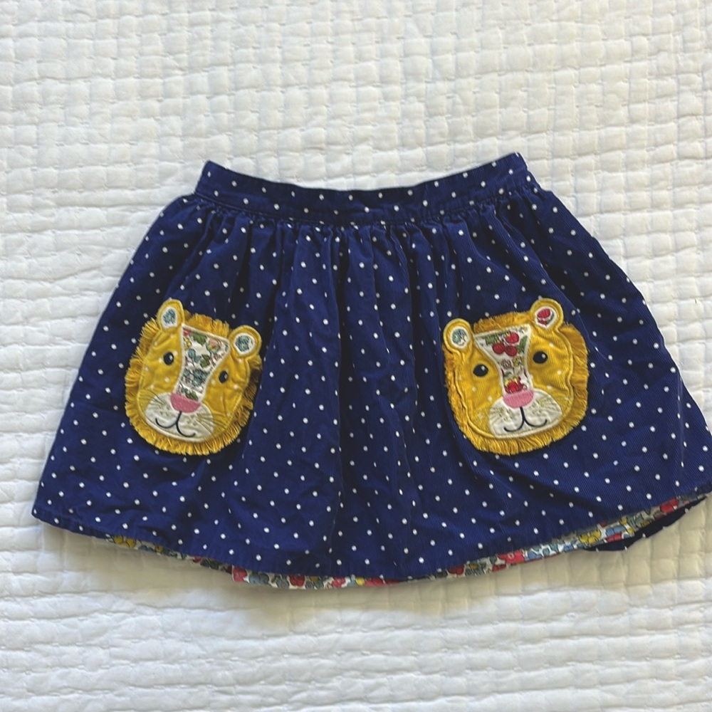 Mini Boden corduroy lion skirt size 6-7